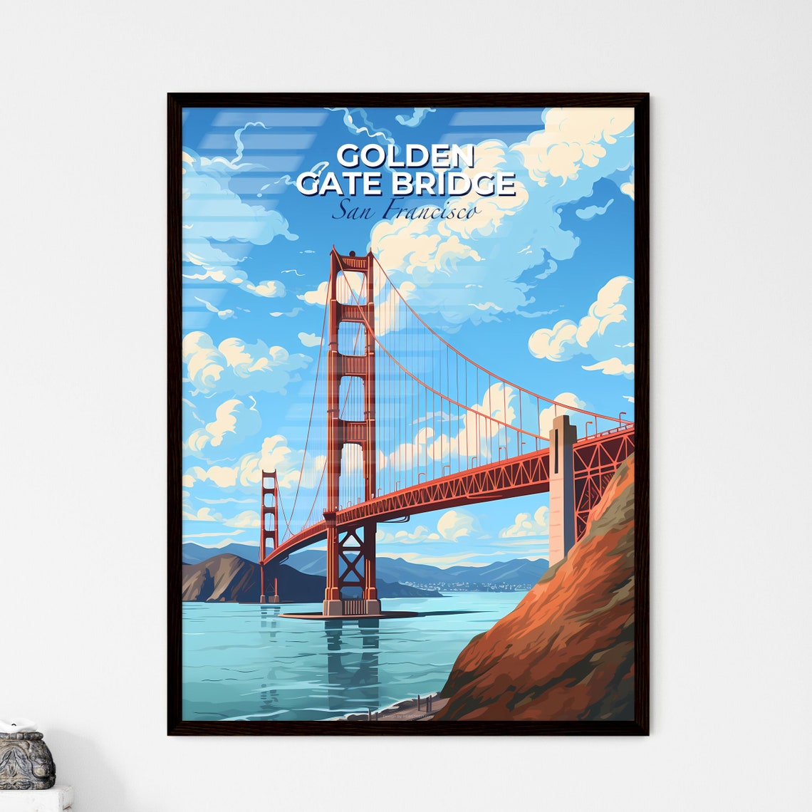 Golden Gate Bridge A Red Bridge Over Water With Golden Gate Bridge Travel Skylines Collection Customizable