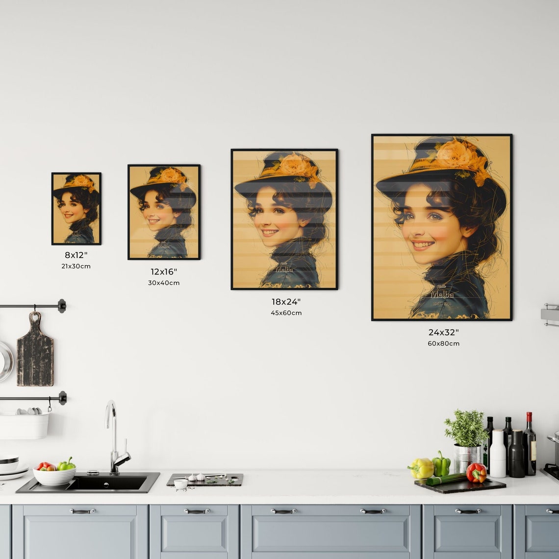 Nellie Melba 1861 to 1931 Opera Singer Portrait With Hat Art Poster - Image 3