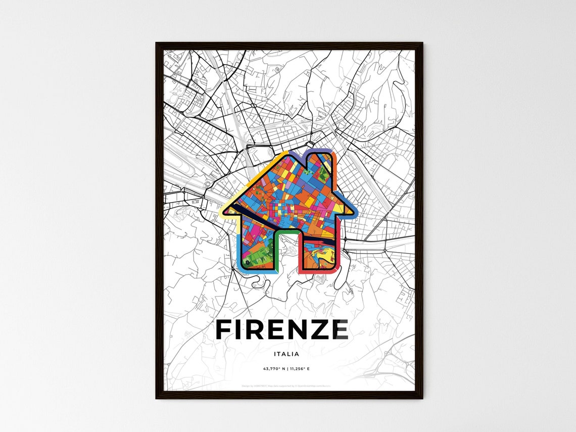 Florence Italy Minimalist Line Art Pin Shaped City Map Poster - Image 3
