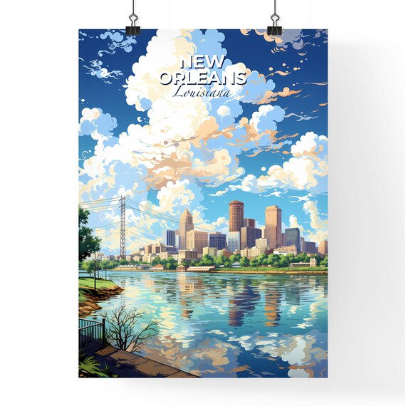 New Orleans Louisiana Skyline Across The Mississippi River Poster