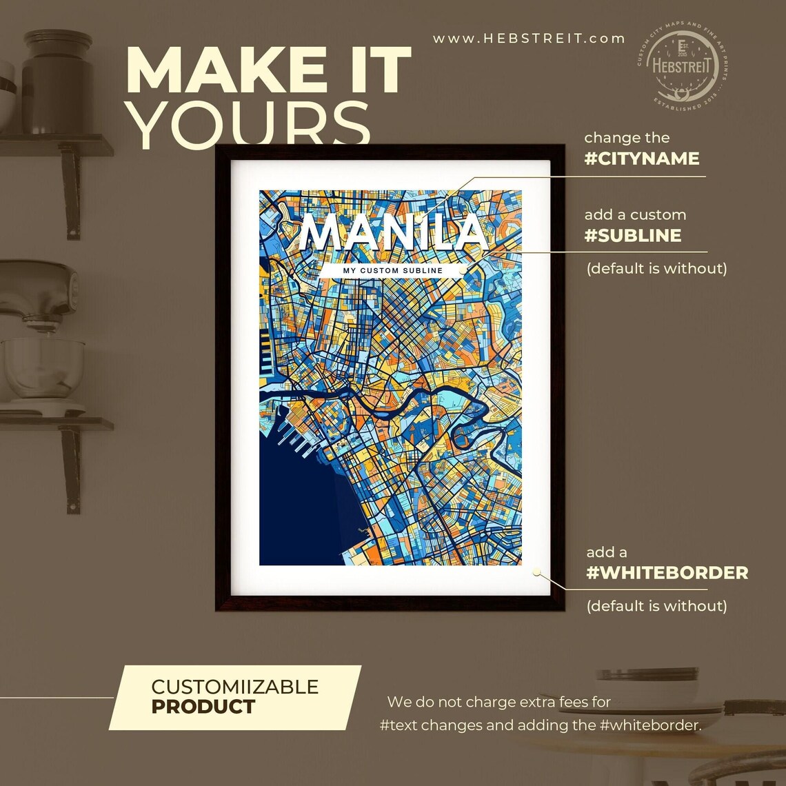 Manila Philippines Colorful Modern City Street Map Travel Decor Poster - Image 2