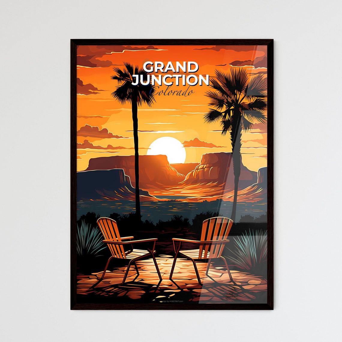 Vivid Grand Junction Colorado Desert Sunset Canyon Mesa Poster