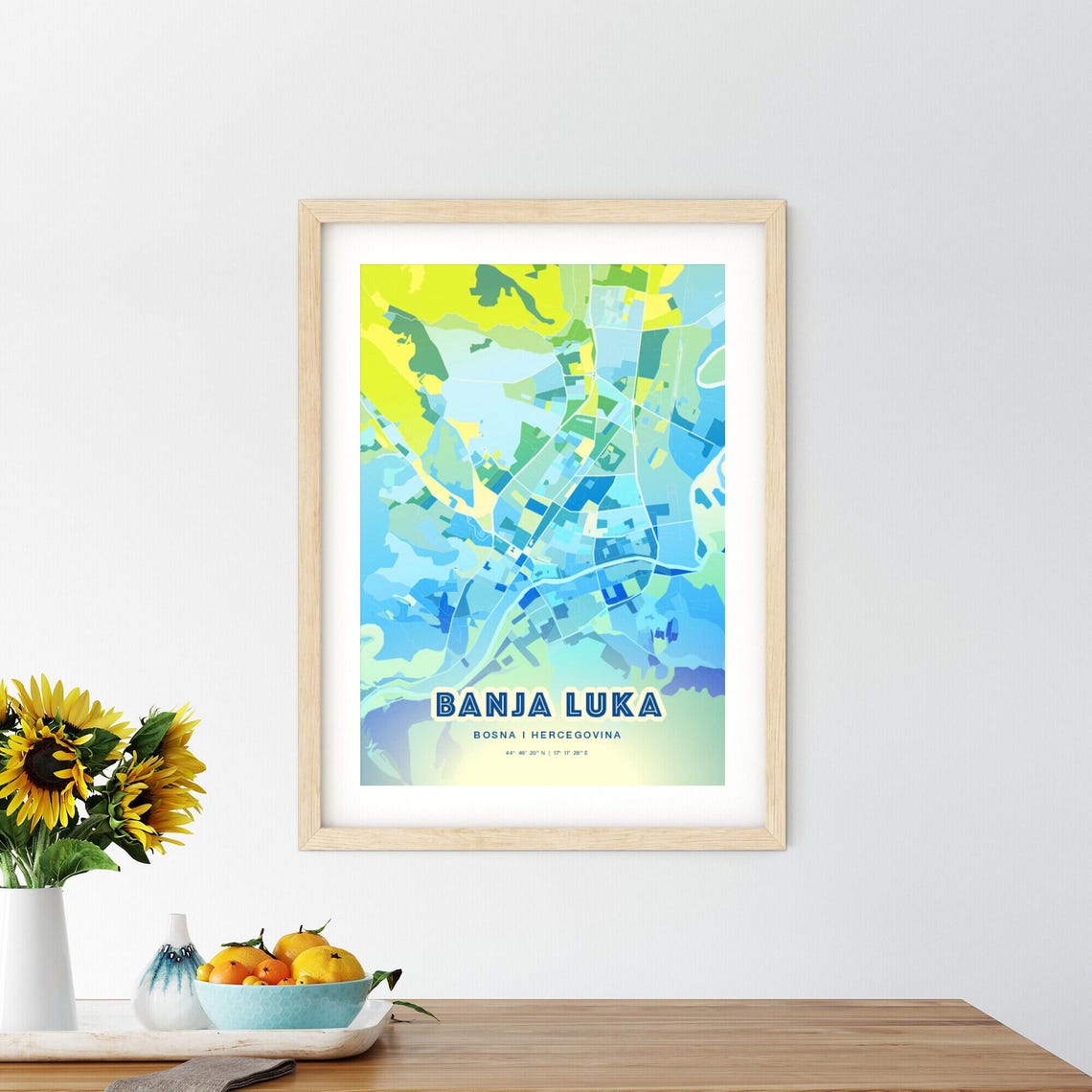 Banja Luka Bosnia Customizable City Map Poster For Home Wall Decor - Image 3