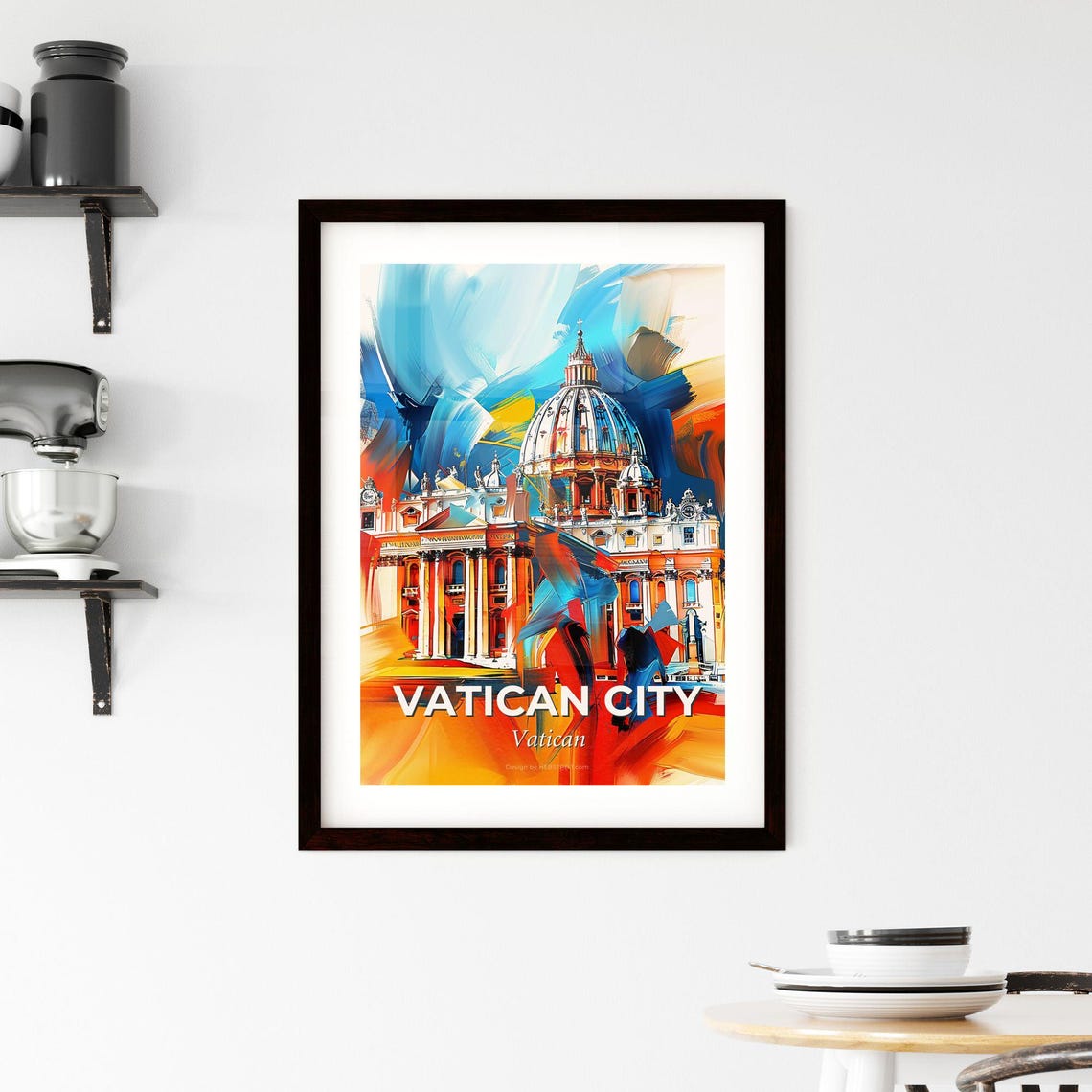 Vatican City St Peters Basilica Dome Colorful Abstract Art Poster - Image 2