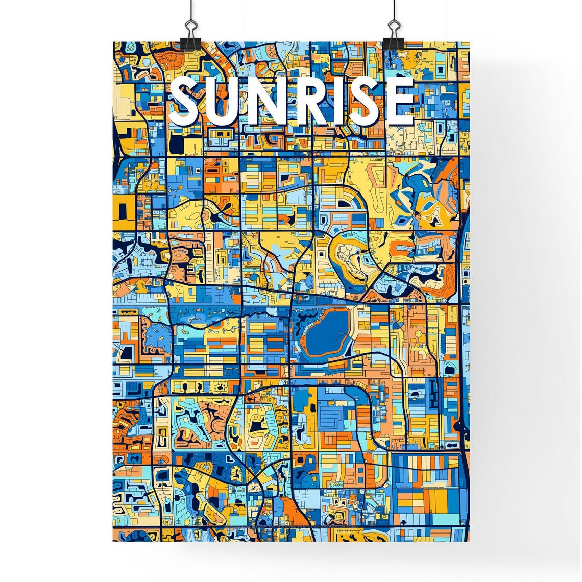 Sunrise Florida Colorful Modern City Street Map Travel Decor Poster - Image 4