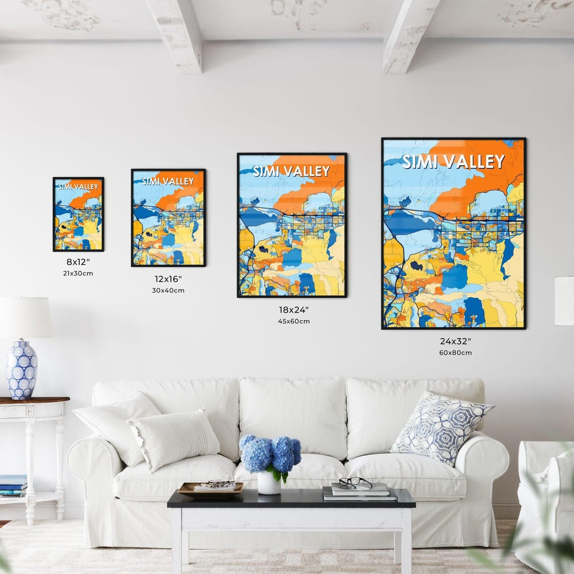 Simi Valley California City Map Poster Vibrant Modern Wall Decor - Image 3