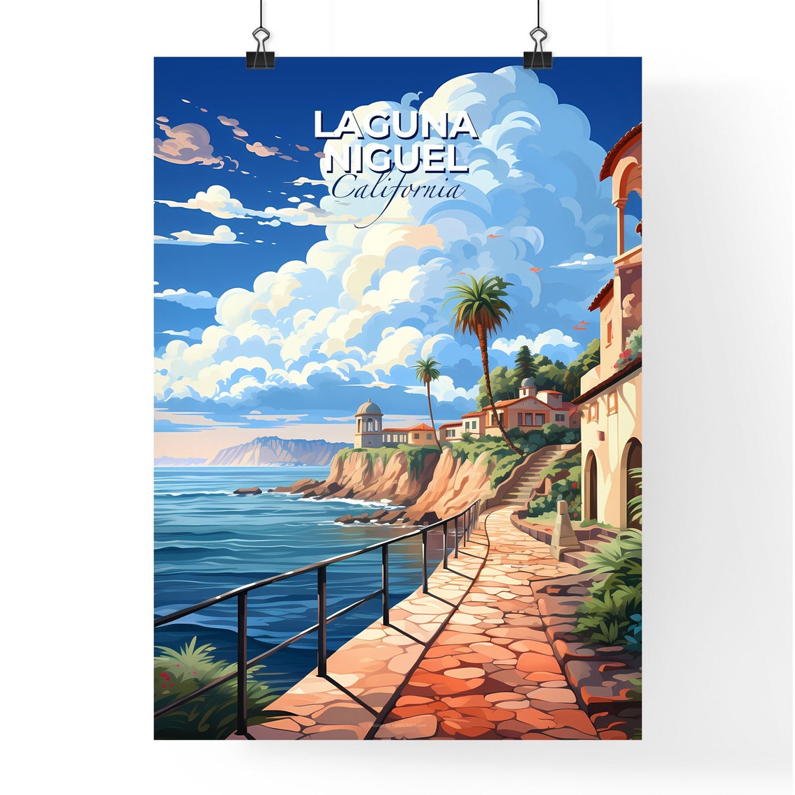 Laguna Niguel California Cliffside Ocean Path Vintage Travel Poster - Image 4