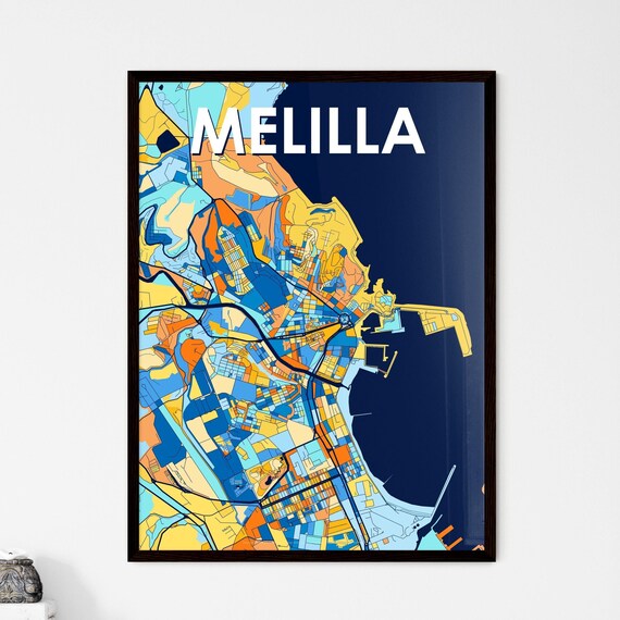 Melilla Spain Vibrant Street Map Artwork Colorful City Design Poster