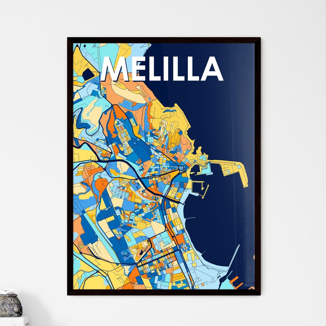 Melilla Spain Vibrant Street Map Artwork Colorful City Design Poster
