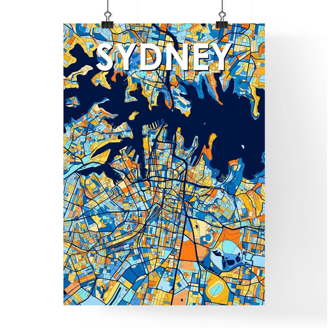 Sydney Australia Colorful Modern City Street Map Travel Decor Poster - Image 4