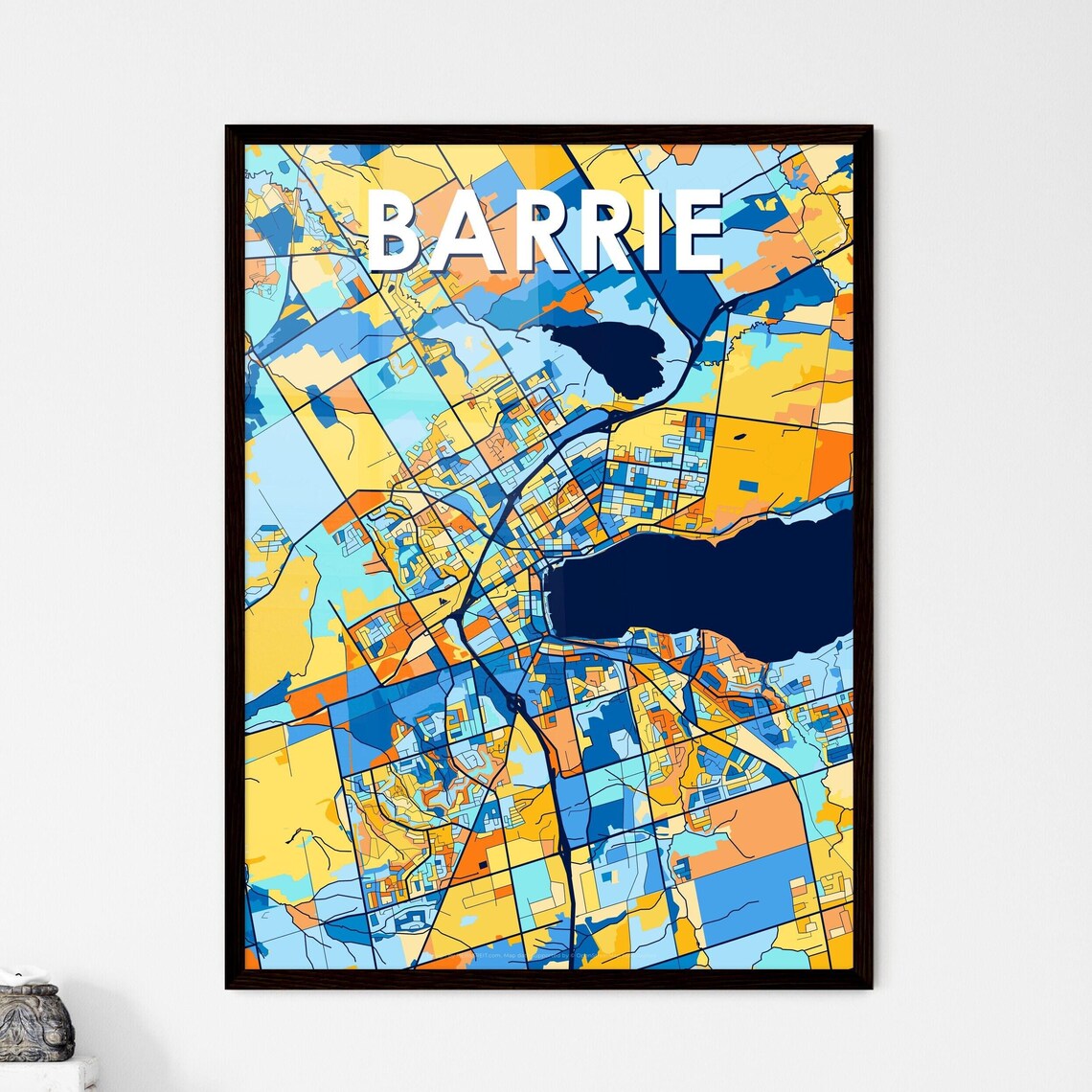 Barrie Canada Bold Colorful Vibrant City Street Map Art Poster