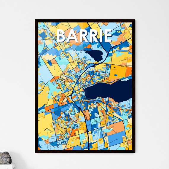 Barrie Canada Bold Colorful Vibrant City Street Map Art Poster