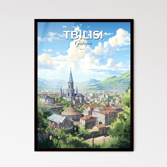 Tbilisi Georgia Church Hill City Green Sunny Travel View Poster