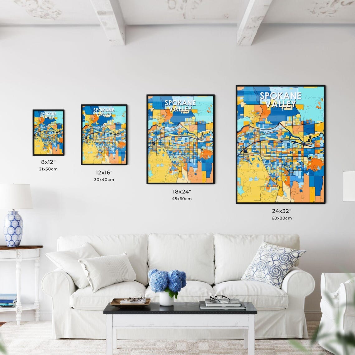 Spokane Valley Washington Colorful City Map Art Print Decor Gift - Image 3