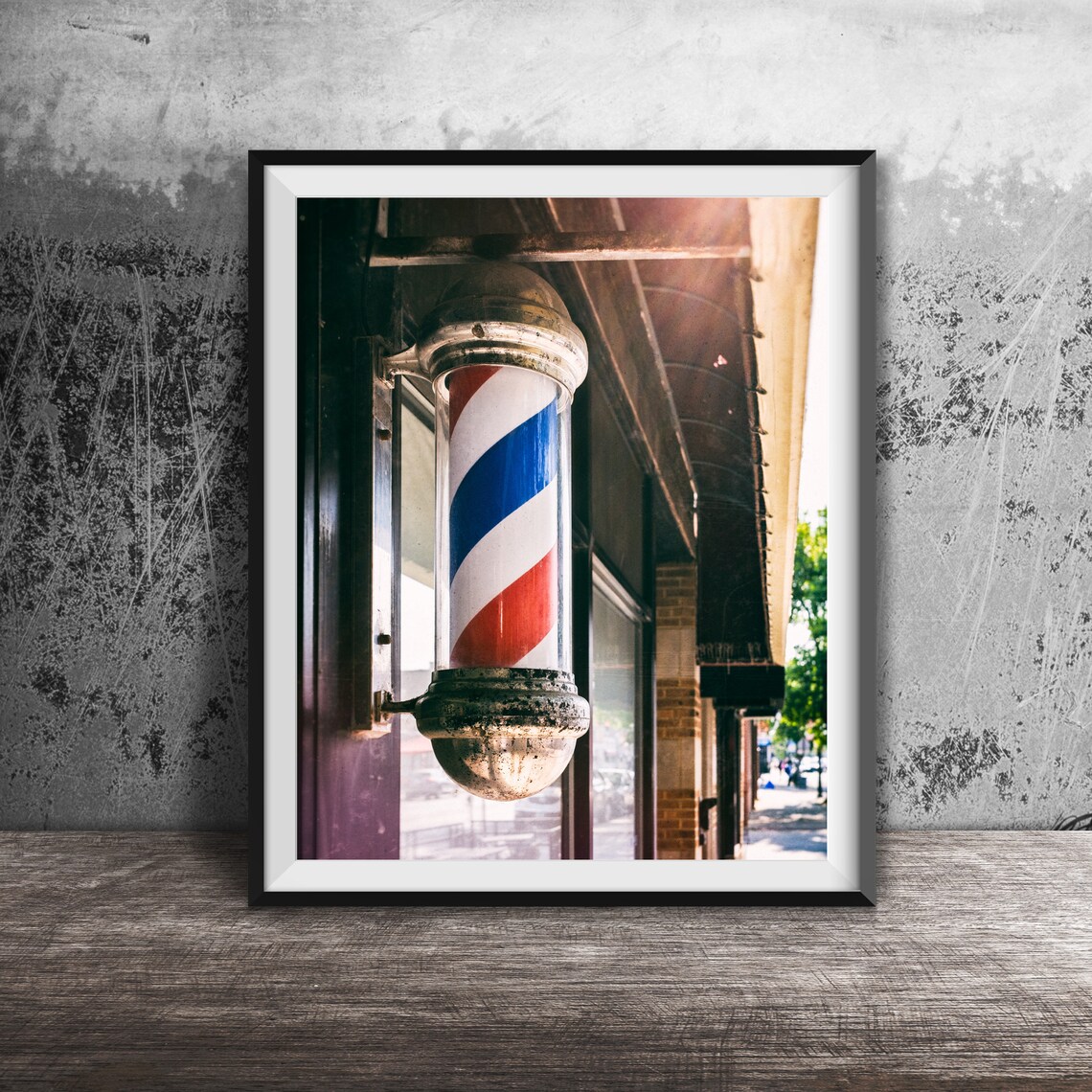 Barbers Pole Photography Print, Bathroom Decor