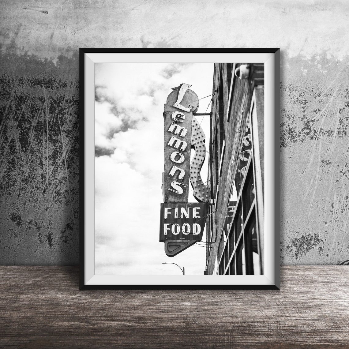 Lemons Fine Food Vintage Vertical Neon Sign Chicago Eats Poster - Image 2