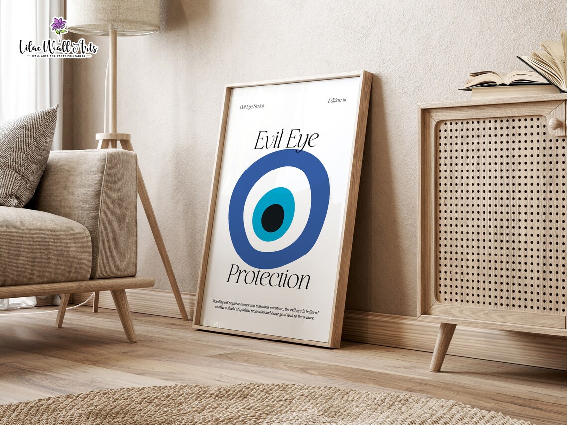 Evil Eye Nazar Blue Protection Symbol Minimalist Spiritual Art Poster - Image 6