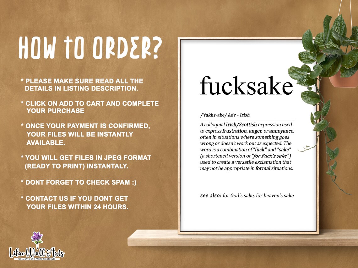 Fucksake Irish Vulgar Humor Wall Art Print - Image 2