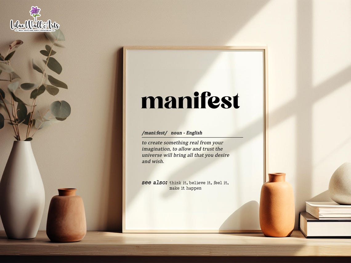 Manifest Definition Spiritual Affirmation Dictionary Typography Poster - Image 5