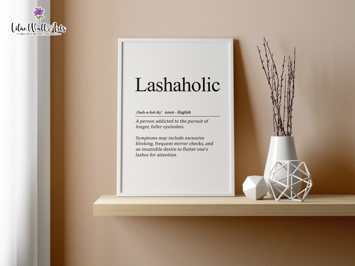 Lashaholic Definition Art Print, Beauty Salon Decor - Image 5