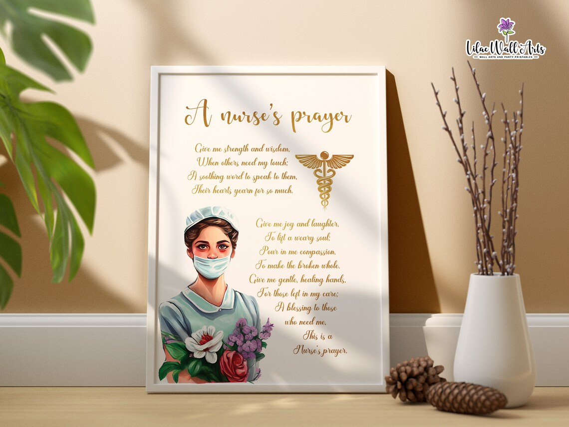 Registered Nurse Prayer, Nurse Office Decor Art Print