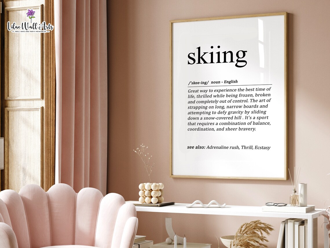 Skiing Definition Skiing Ski Wall Art Print - Image 4
