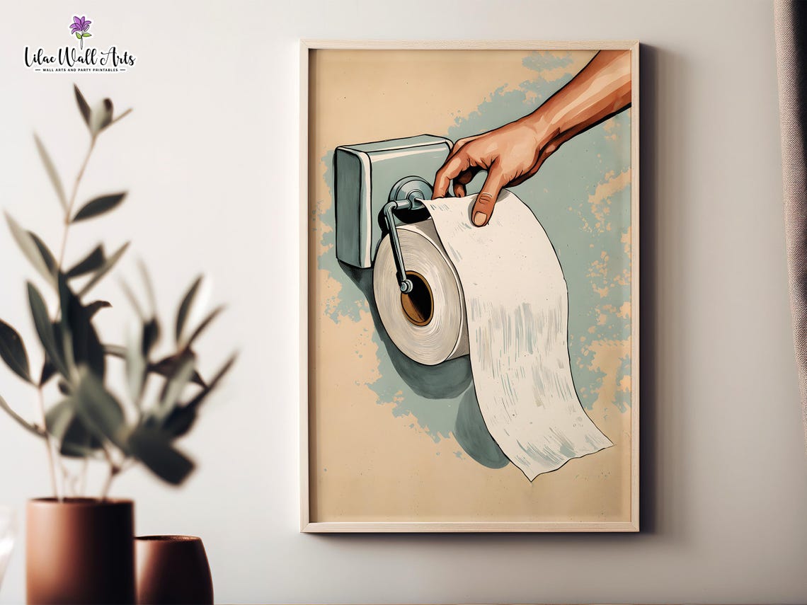 70s Bathroom Art Guest Bathroom Dcor Restroom Decoration Toilet Poster Funny Poop Print Airbnb Toilet Sign Poop Art Cabin Bathroom Art