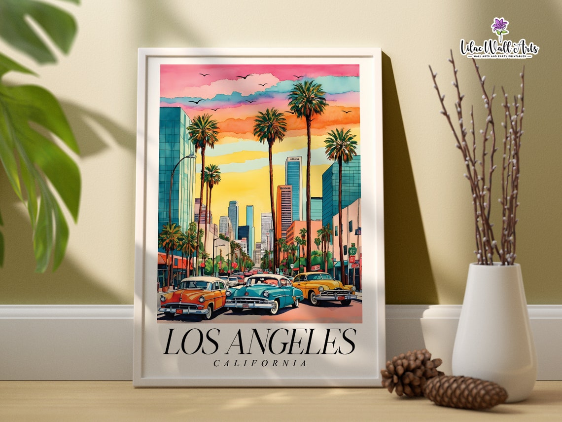 Los Angeles Map California Art California Travel Poster Print La Wall Art Los Angeles City Art California Gift Los Angeles Skyline - Image 6