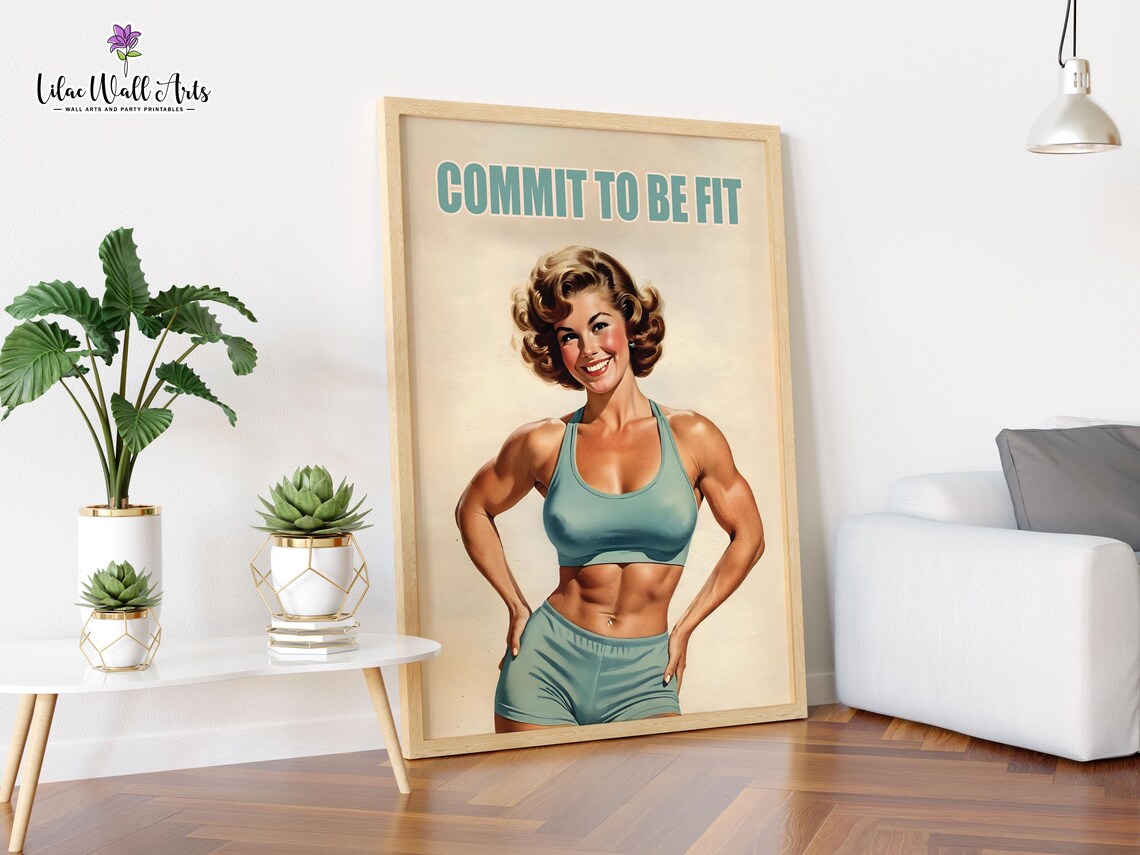 Gym Girl Fitness Exercise Poster, Gym Room Decor - Image 2