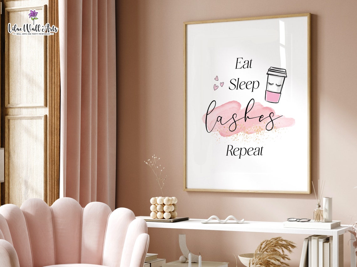 Eat Sleep Lashes Repeat Poster Beauty Salon Lash Tech Wall Decor - Image 4