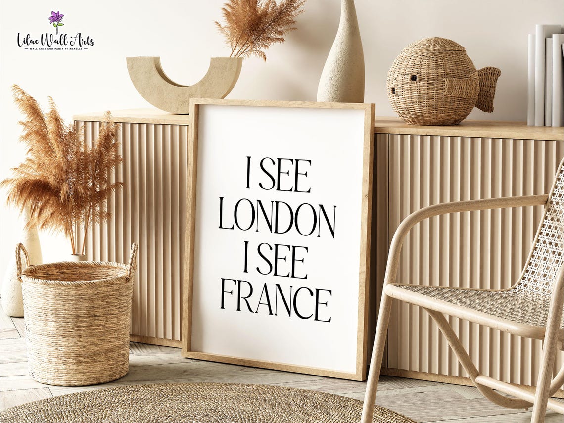 I See London I See France Toilet Poster Humor Bathroom Art Fun Funny Toilet Print Bathroom Line Art Restroom Print Bathroom - Image 2