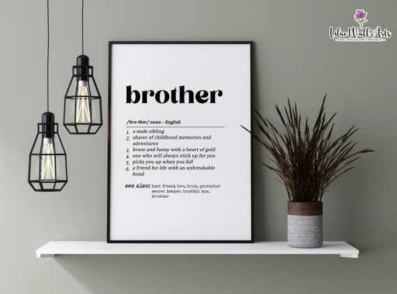 Brother Definition Print Brother Gift Gift For Brother Boys Room Dcor Funny Definition Print Brother Sister Gift Family Gift