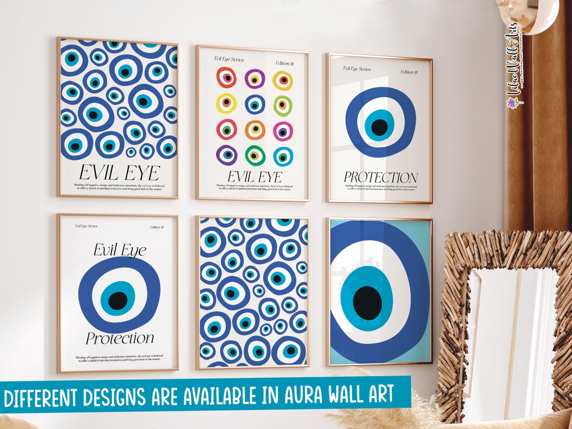 Nazar Poster Aura Poster Law Of Attraction Protect Your Energy Nazar Print Manifesting Poster Greek Evil Eye Greek Wall Art Protection - Image 6