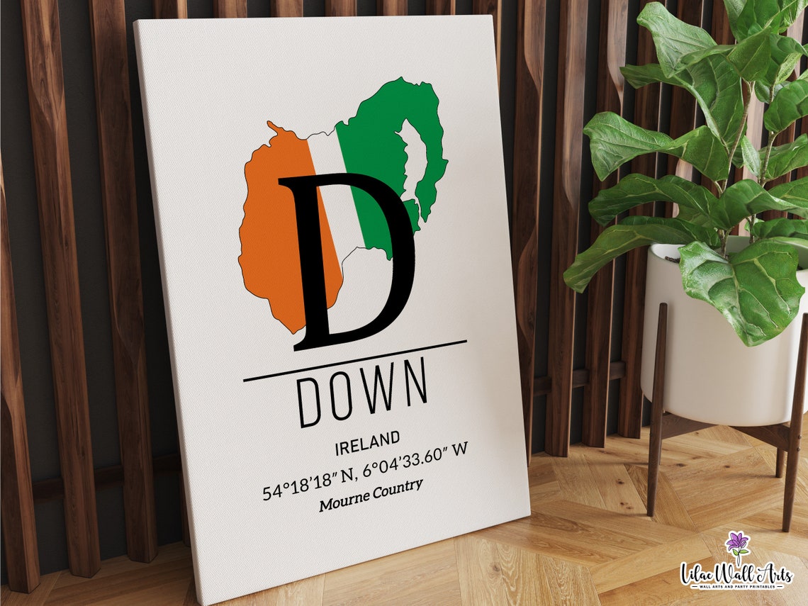 Irish County Down Ireland Print Counties Of Ireland Wall Art Ireland Gifts Ireland Art Ireland Map Print Irish Map Of Ireland Map - Image 6