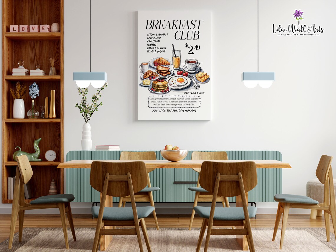 Breakfast Club Croissant Brunch Kitchen Art Print - Image 3