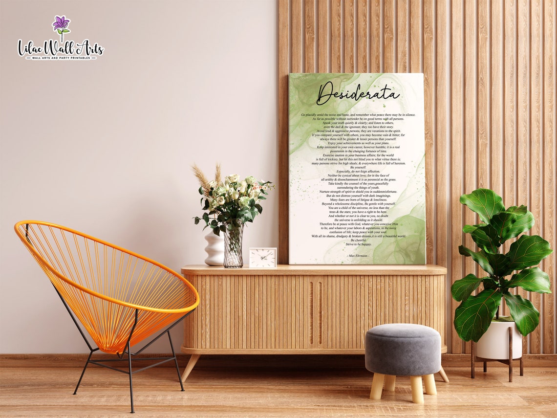 Desiderata Poem Sage Green Watercolor Botanical Floral Wall Art - Image 2