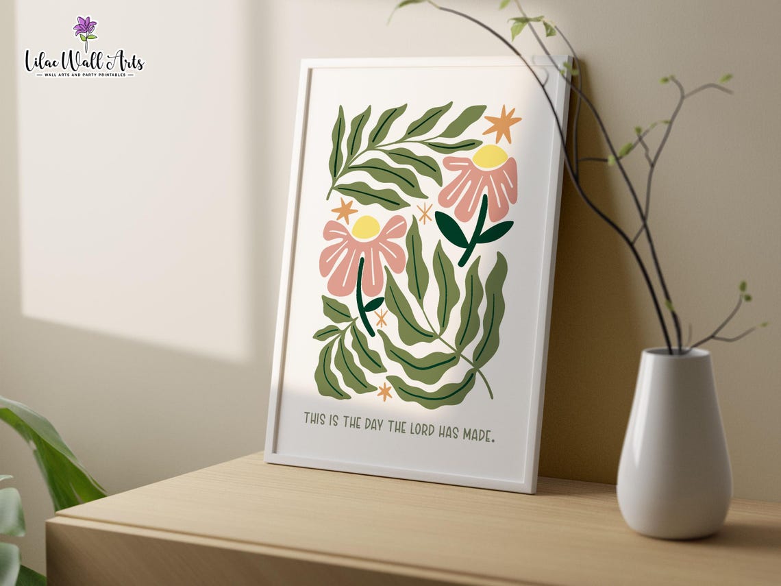 This Is The Day The Lord Has Made Floral Boho Scripture Poster - Image 3