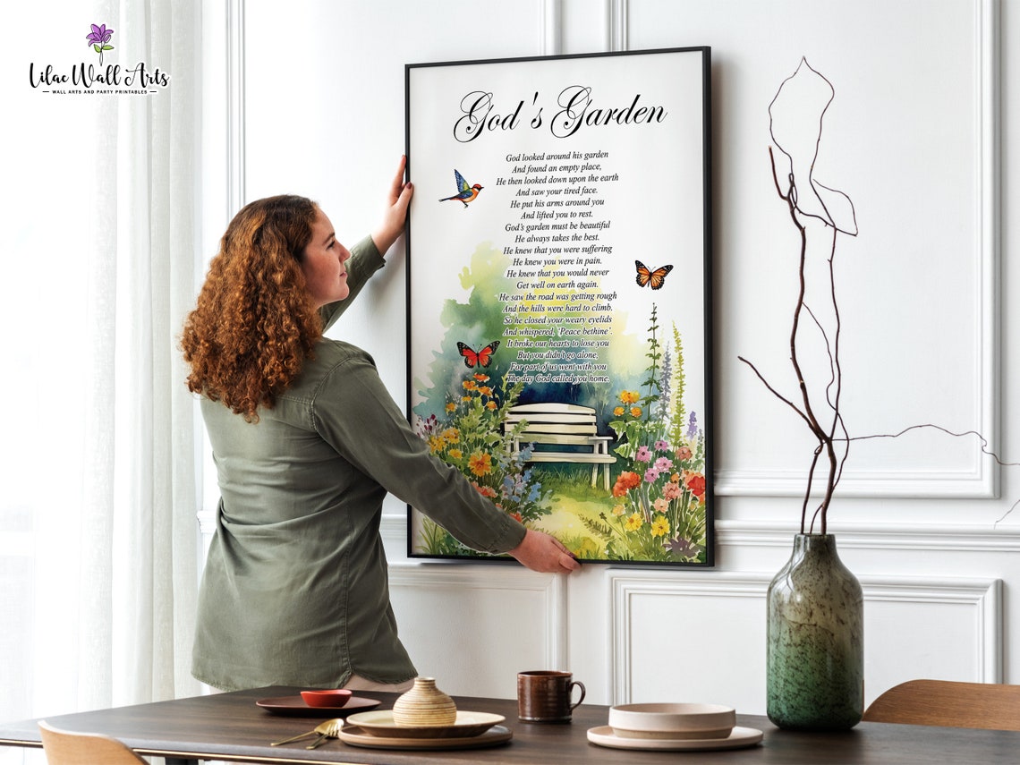 Gods Garden He Is Gone In Loving Memory Deceased Loved One Memorial Poem Sympathy Gift Mourning Religious Gifts Loss Of Dad Loss Of Mum - Image 3