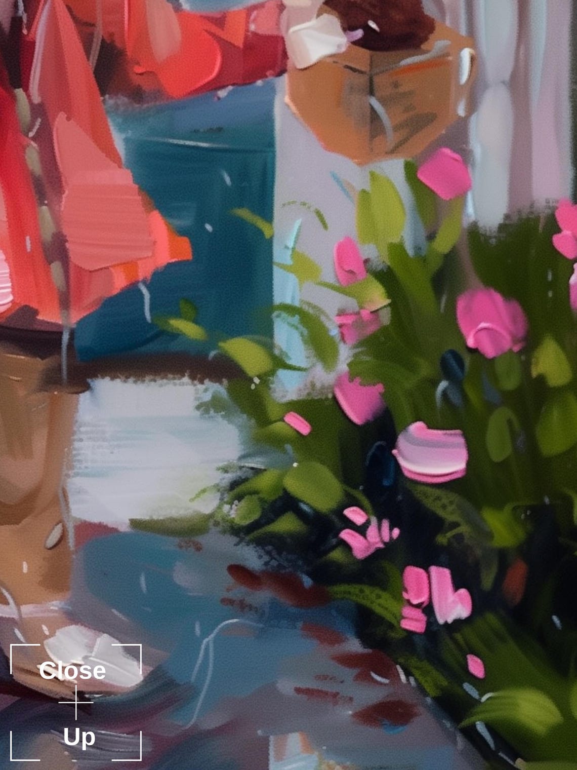 Cat in a Red Raincoat With Shopping Bags on a Rainy Day Poster - Image 2