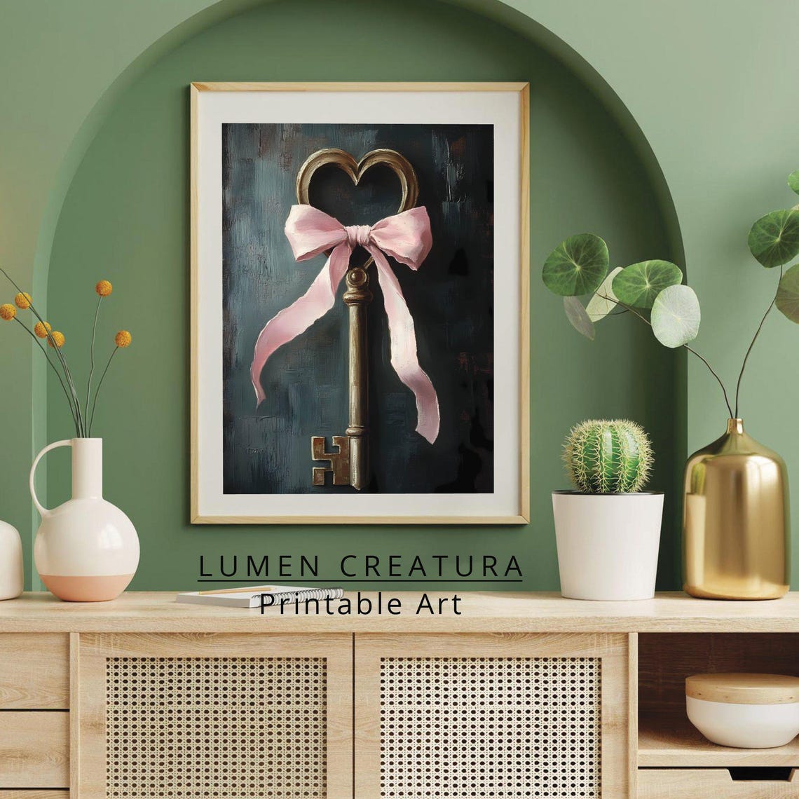 Gold Heart Key Rustic Valentines Day Print Valentines Day Wall Art Moody Valentines Prints - Image 3