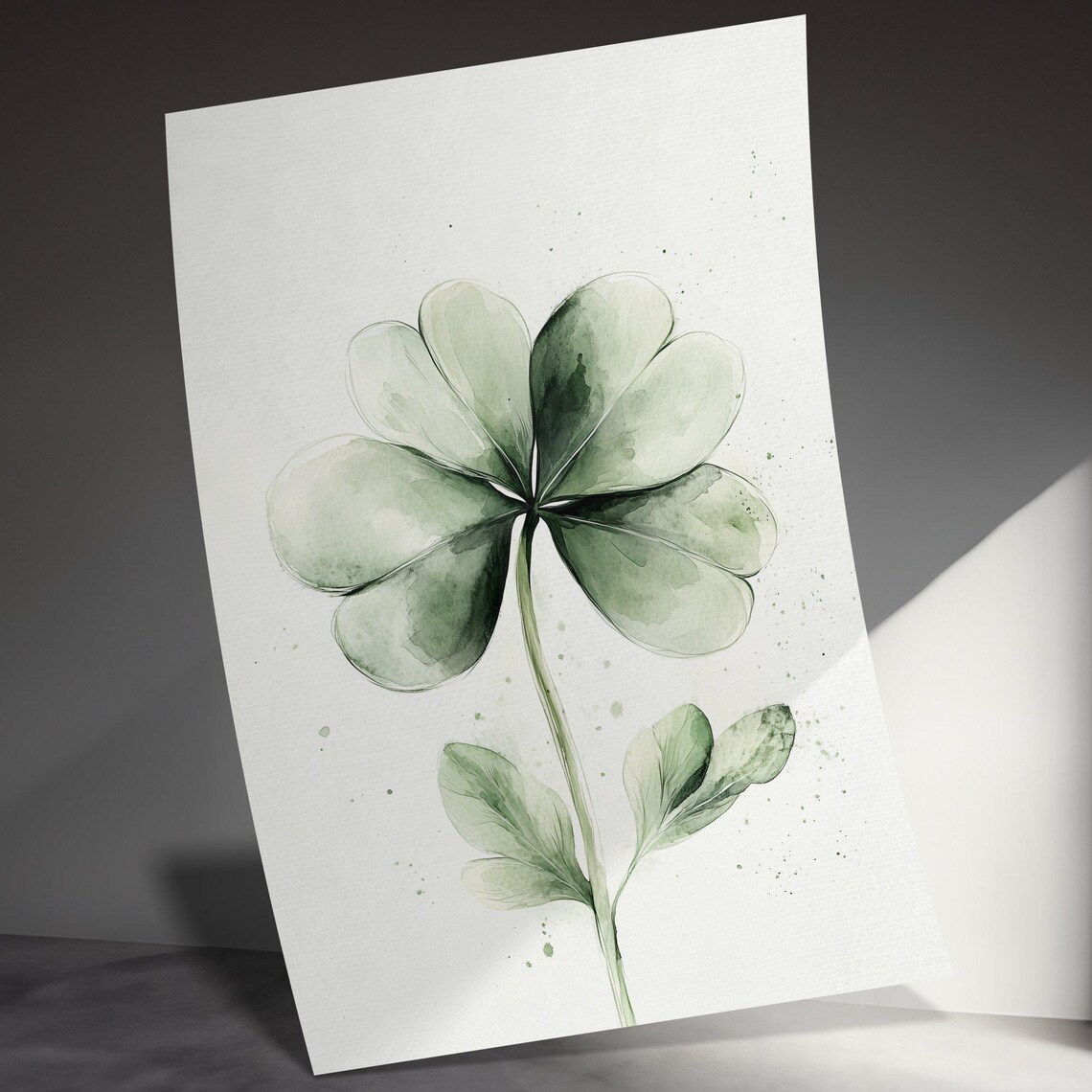 Spring Watercolor Shamrock Botanical Painting