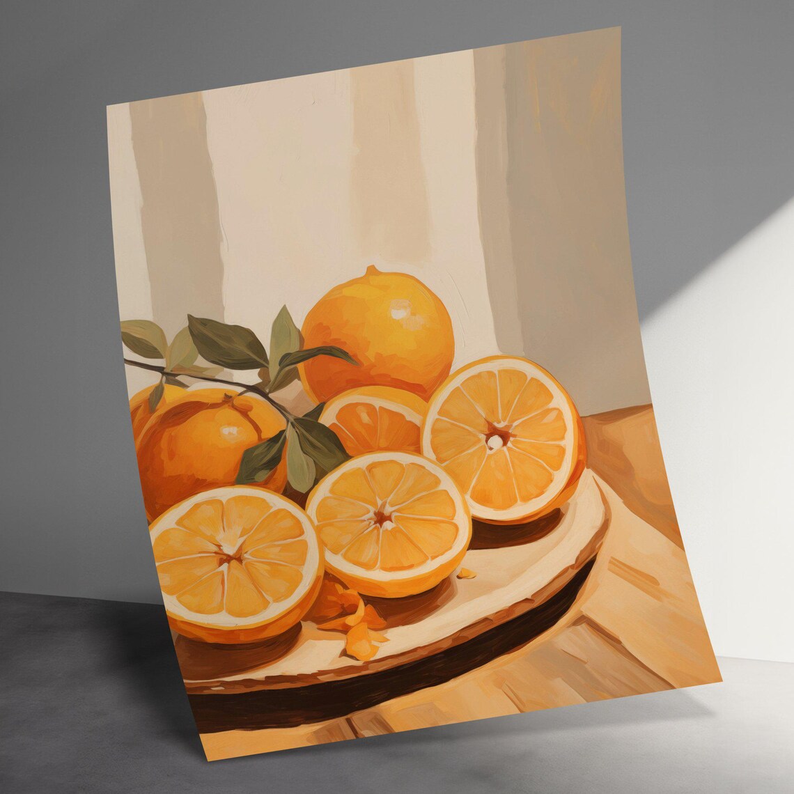 Orange Art Decor, Vintage French Countryside - Image 2