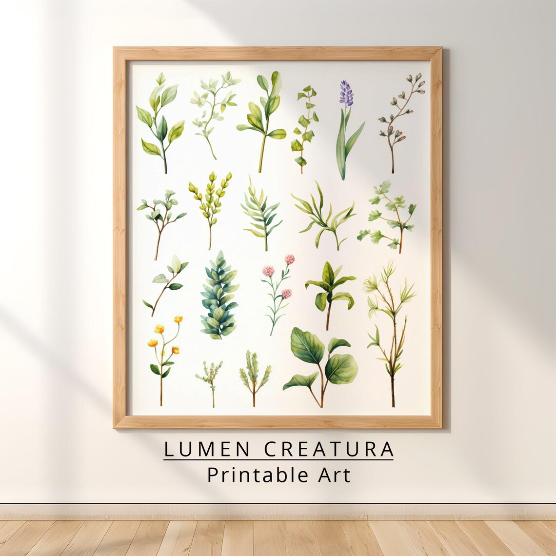 Spring Watercolor Herbs Painting, Farmhouse Art - Image 2