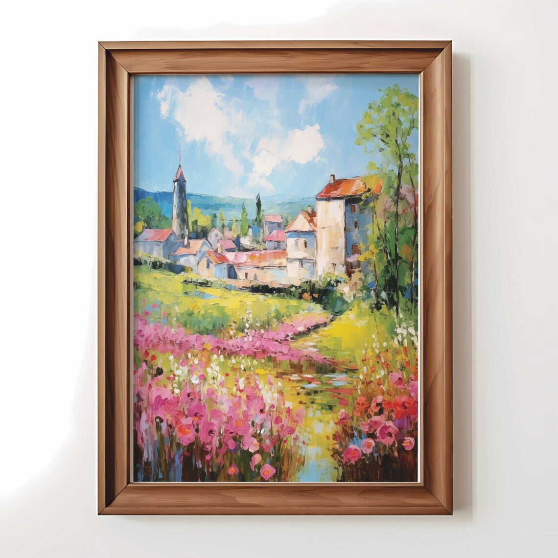 European Countryside Landscape, Vintage Art Print - Image 3