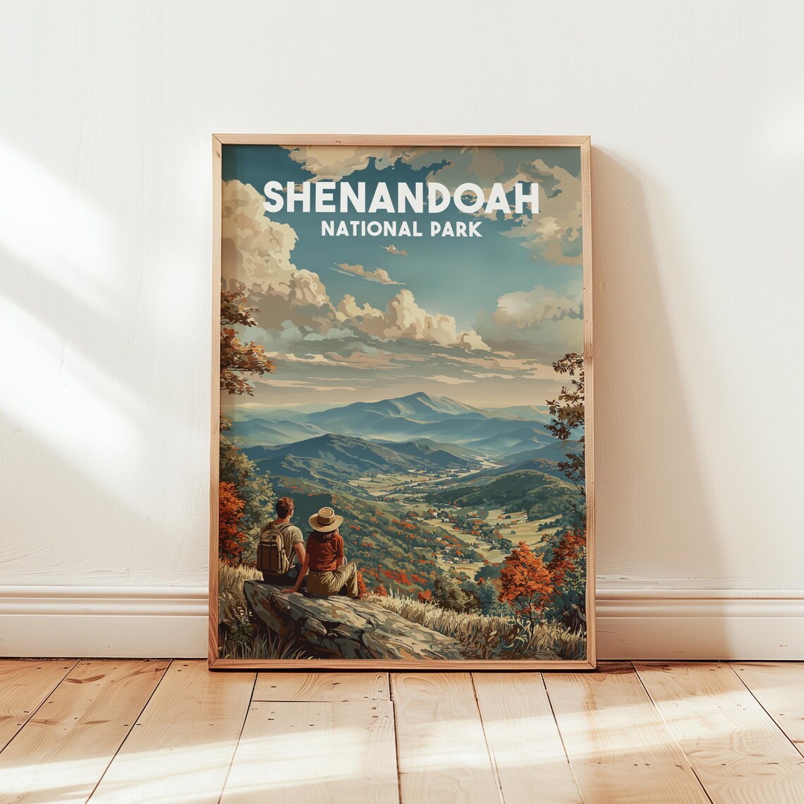 Shenandoah National Park Blue Ridge Overlook Hikers Travel Poster