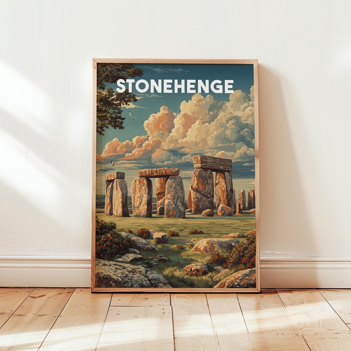 Vintage Stonehenge Travel Poster, British Landmark