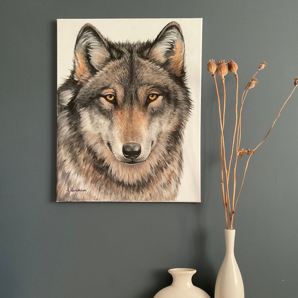 Wolf Portrait Animal Portraits Art Print - Image 4
