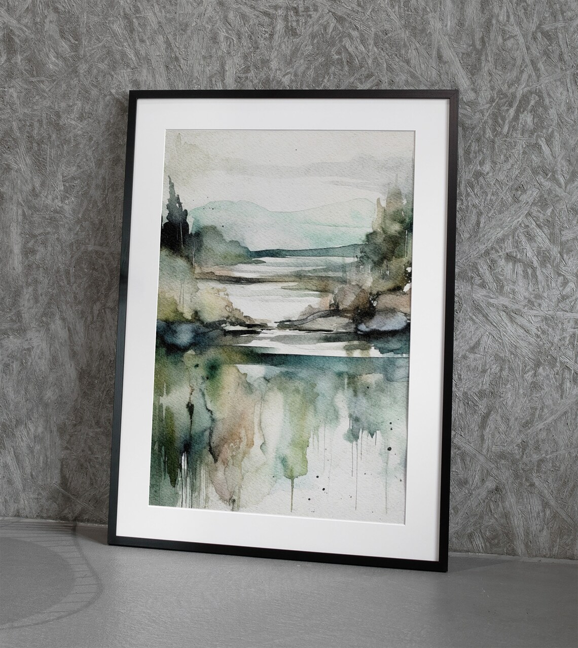 Columbia River Watercolor Landscape, Washington Art Print - Image 3