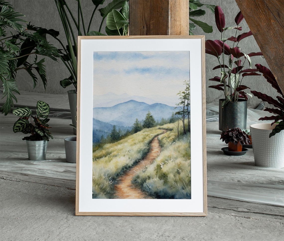 Blue Ridge Mountains Watercolor Art Print, North Carolina - Image 4
