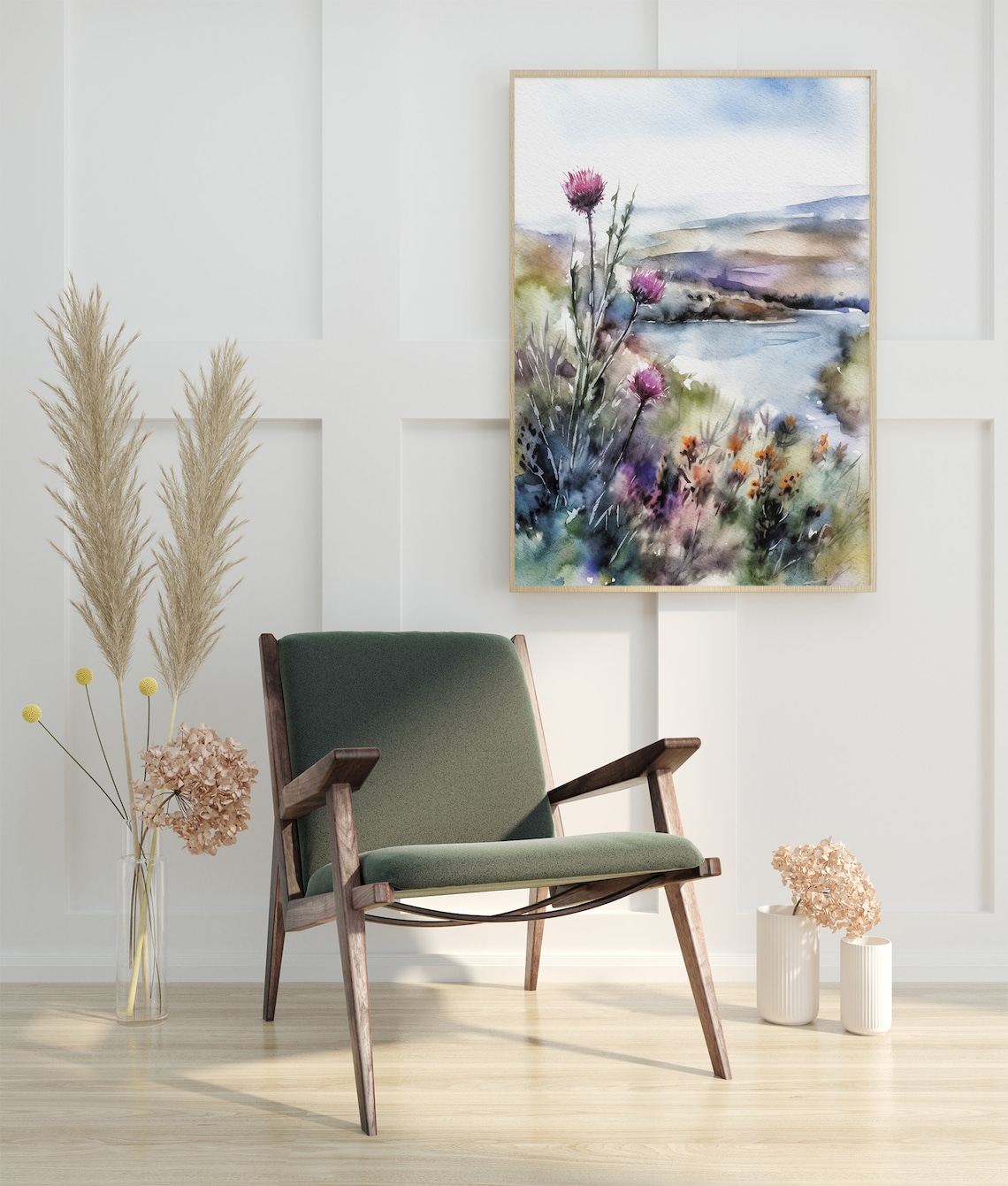 Thistle Watercolor Art Print, Scottish Landscape - Image 5